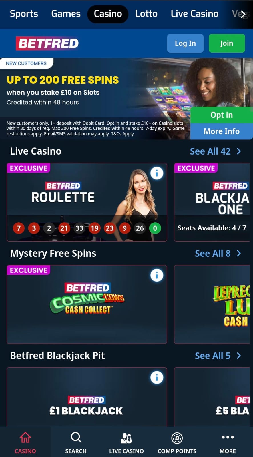Betfred Casino Homepage Ireland