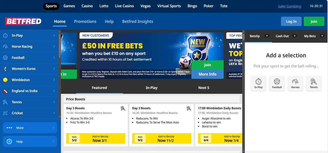 Betfred Ireland Homepage