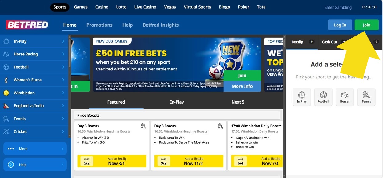 Betfred Ireland Step 1