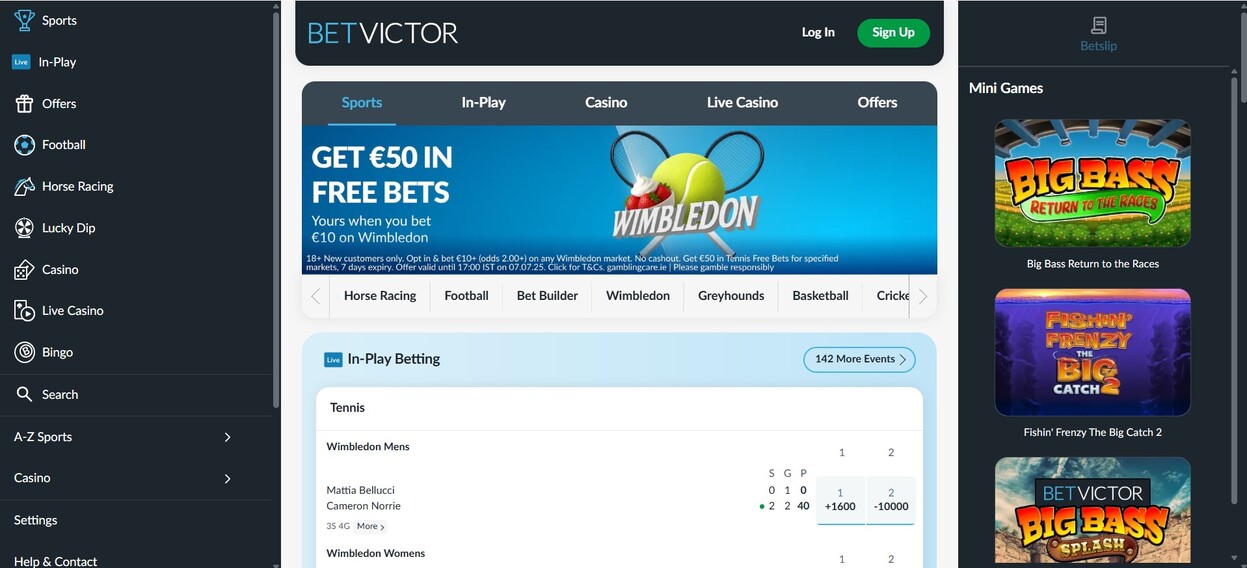 Betvictor Ireland Homepage pc