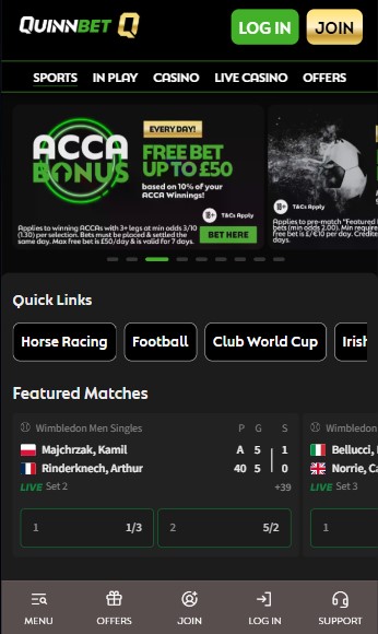 Homepage Quinnbet Ireland