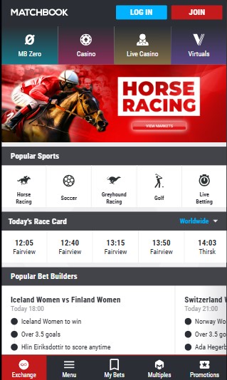Matchbook Homepage