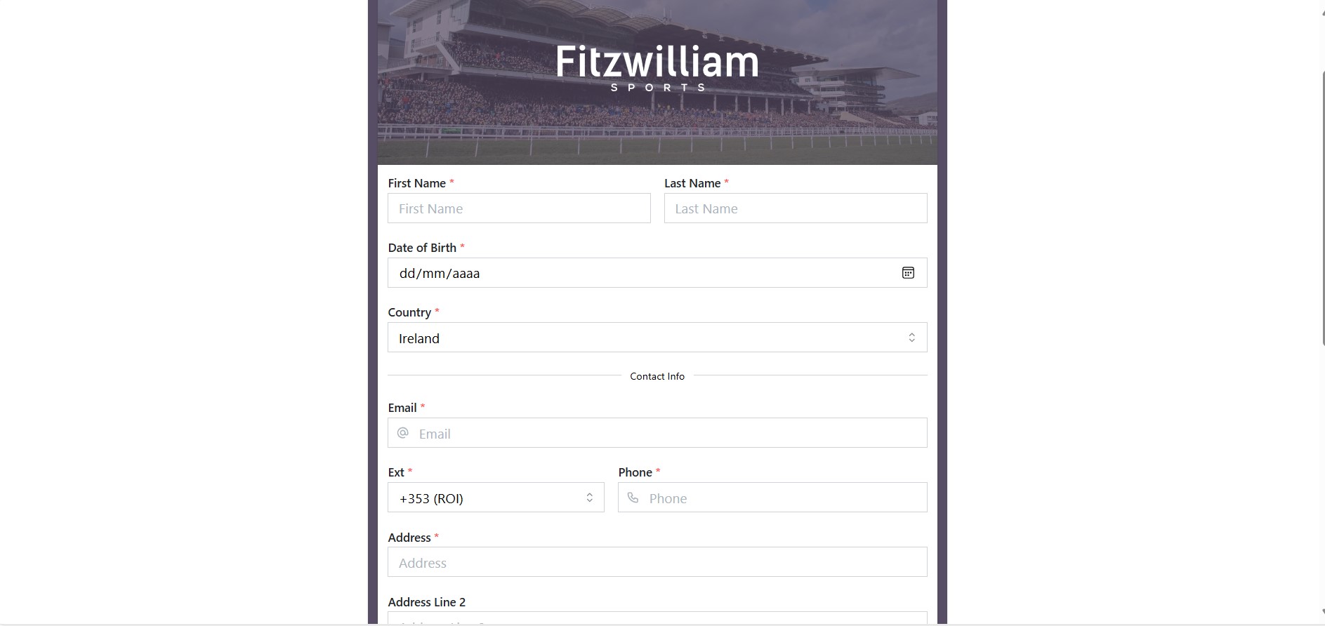 Step 2 Fitzwilliam ireland login
