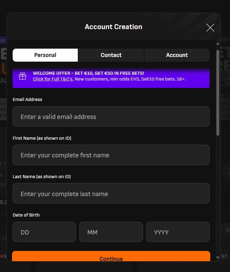 Step 2 login Livescorebet ir