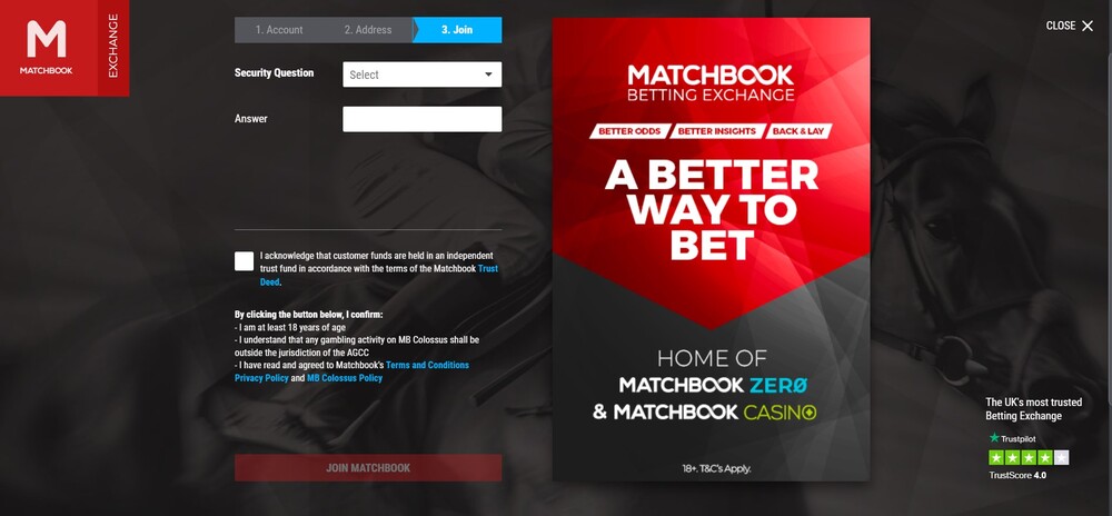 step 3 login Matchbook Ireland