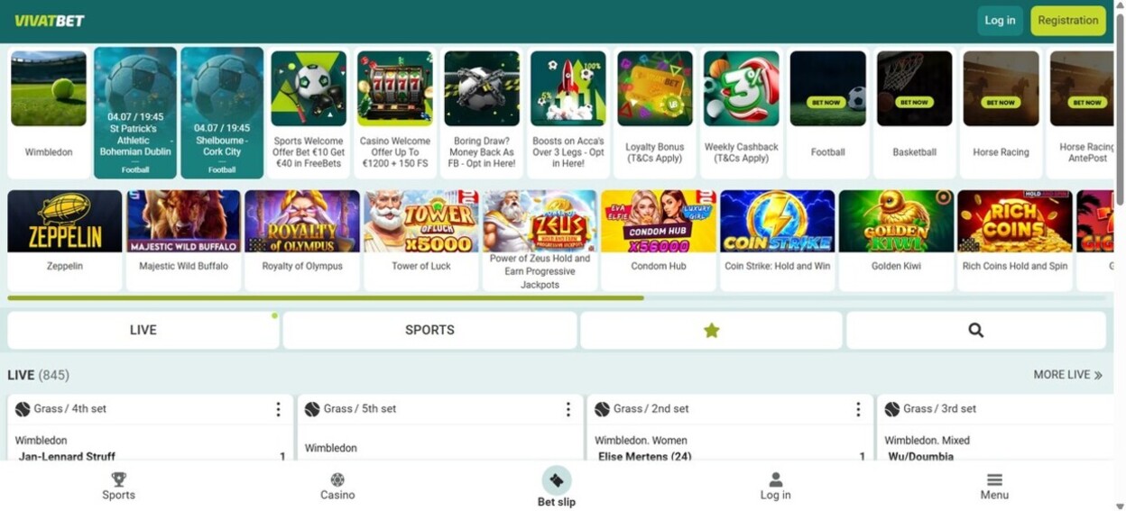 Vivatbet Ireland Homepage