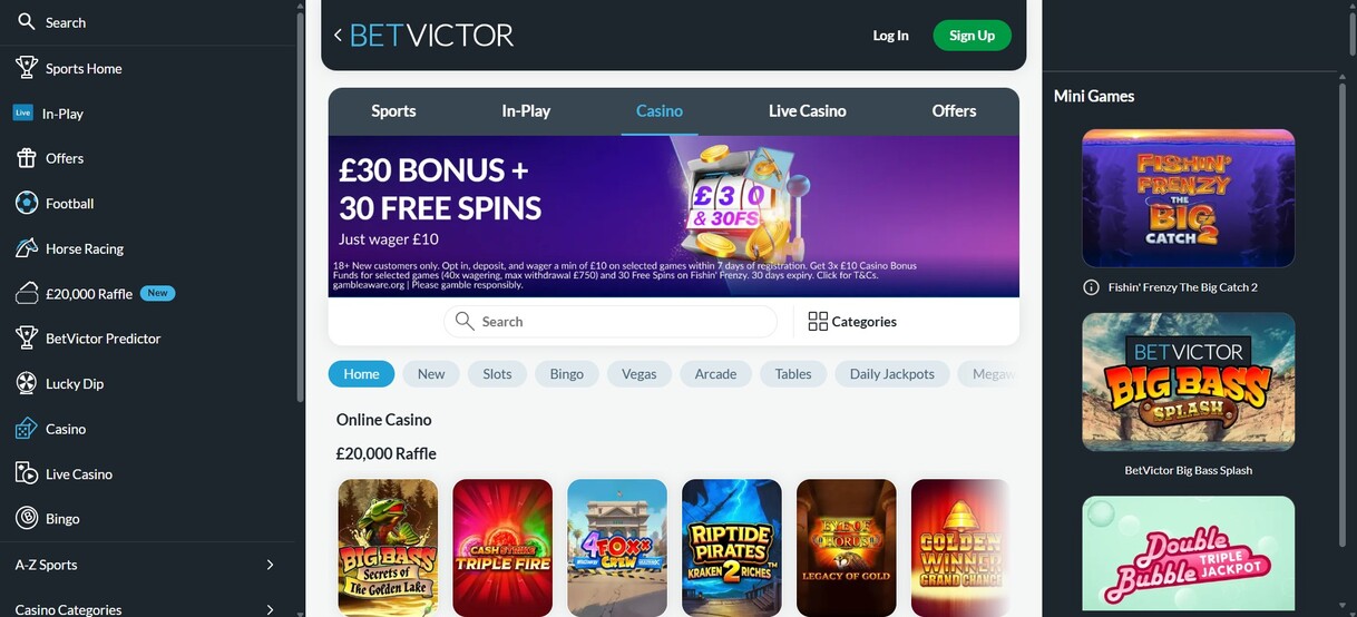 Betvictor Casino Homepage Irelan