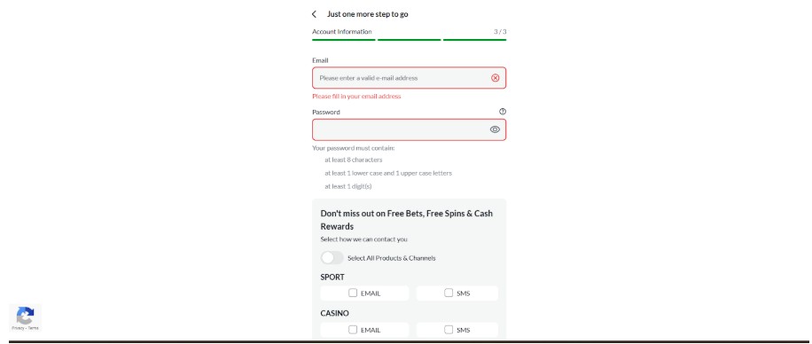 Betvictor Registration Step4 ireland