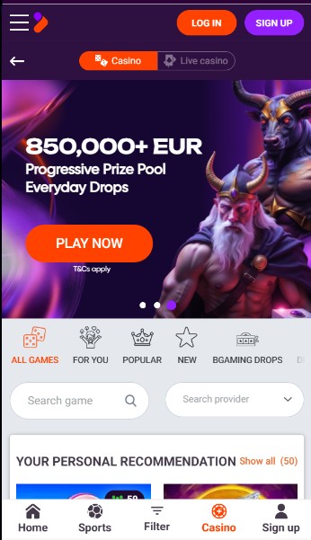 Homepage Casino Tonybet Ireland mobile