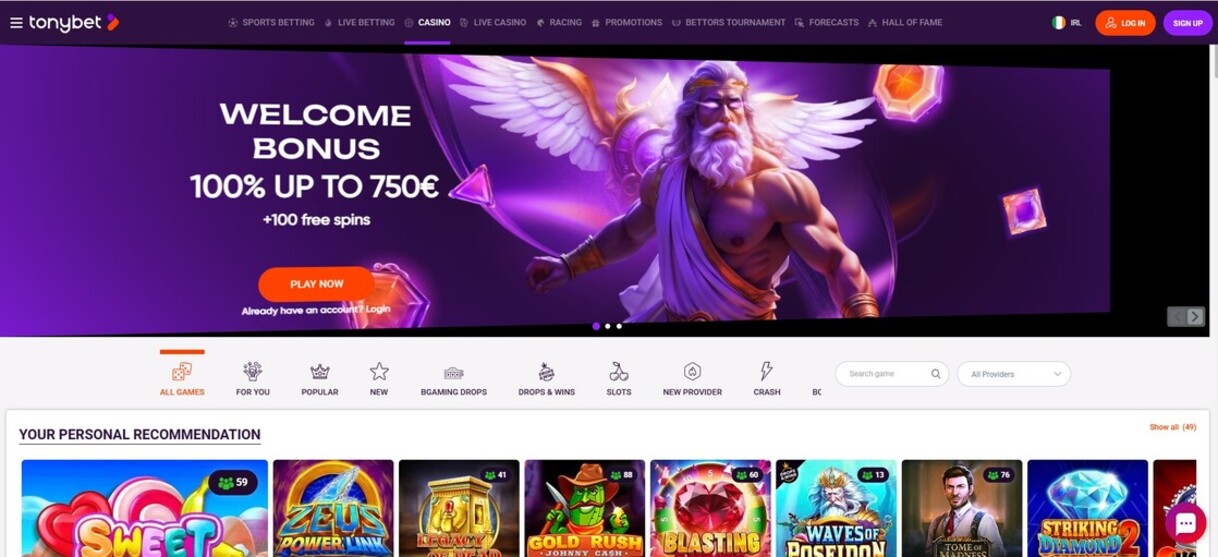 Homepage Casino Tonybet Ireland