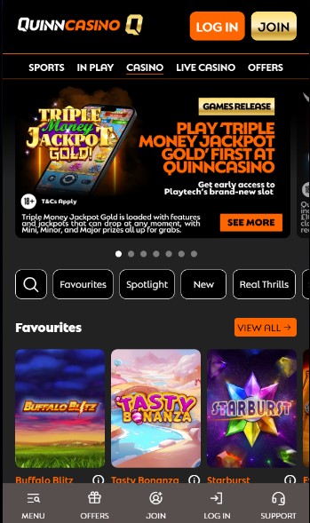 Homepage Quinnbet Casino IReland
