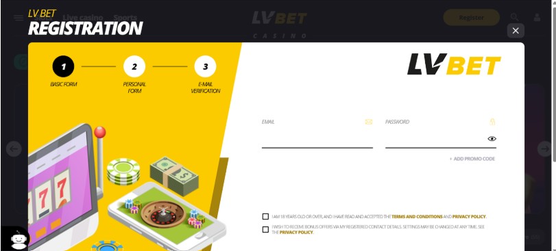 Lvbet Registration Step2