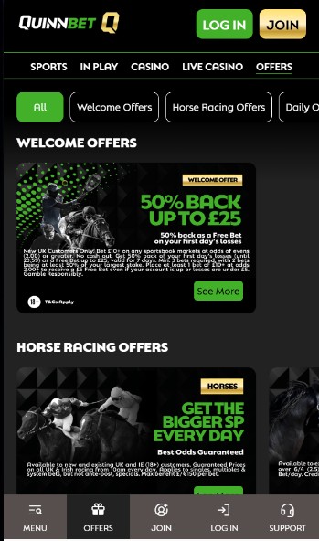 Offers Quinnbet Ireland