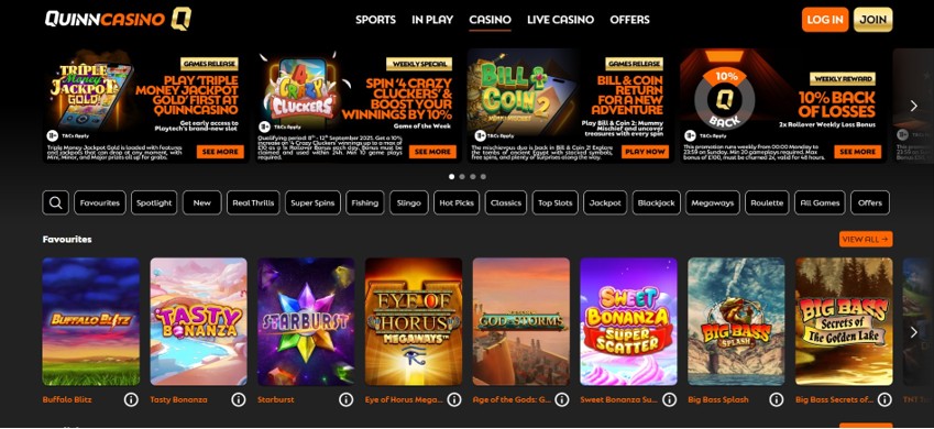 Quinnbet Casino Homepage Ie