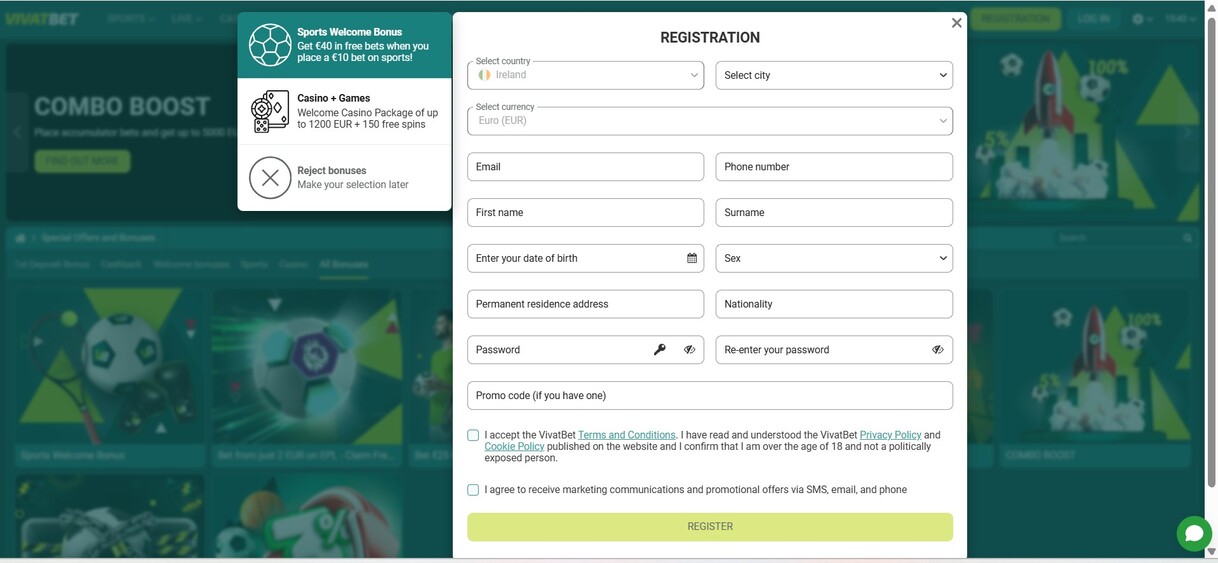 Vivatbet Registration Ireland Sp