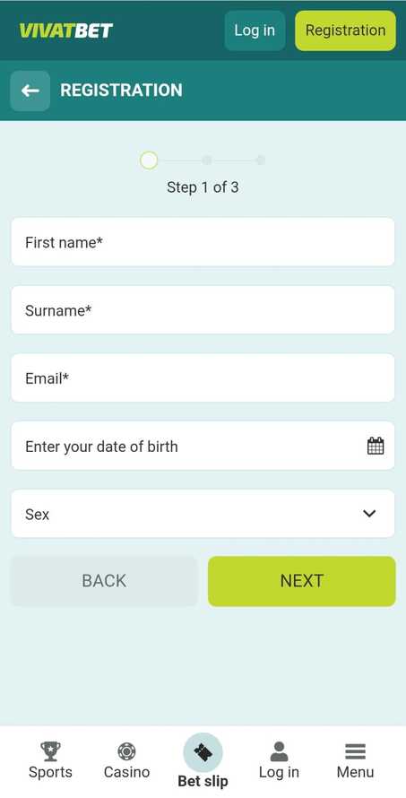Vivatbet Registration Mobile IReland