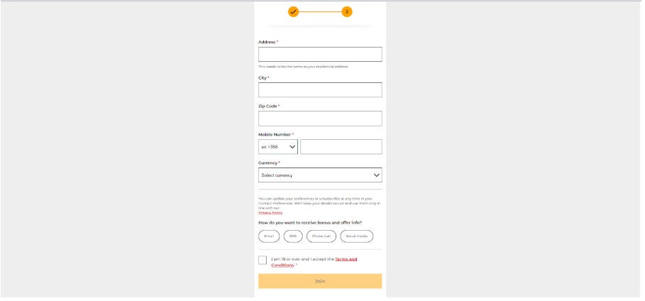 32Red Sports Ireland Registration Step4