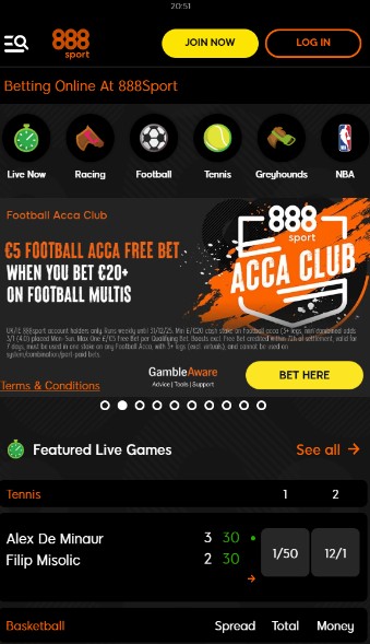 888sport Sportsbetting Ireland Homepage