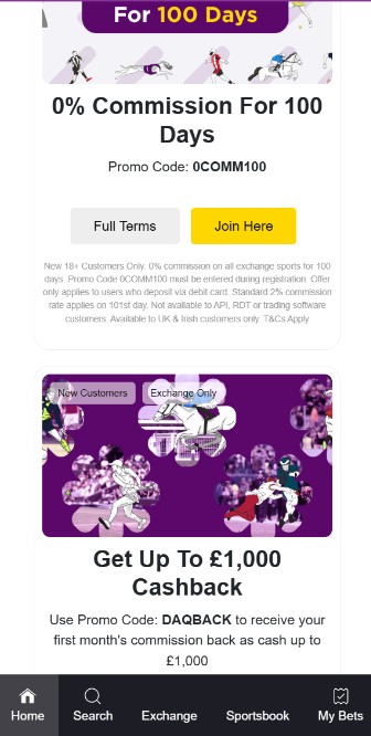 Betdaq Promotions Sports IReland
