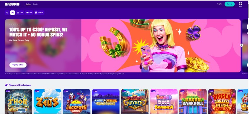 Casumo Casino Homepage Ireland