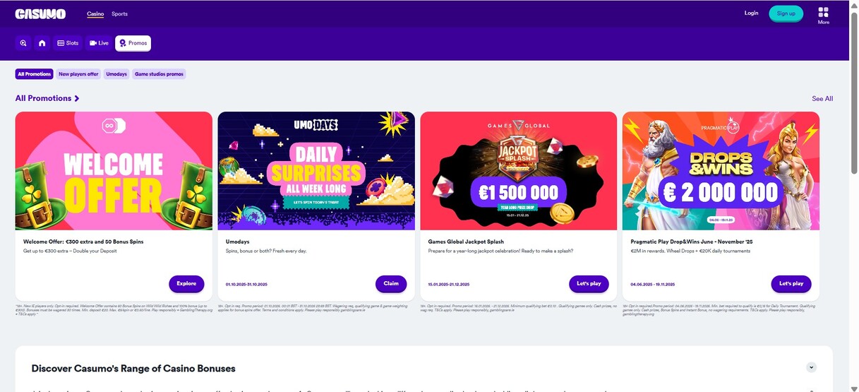 Casumo Casino Promotions Ireland
