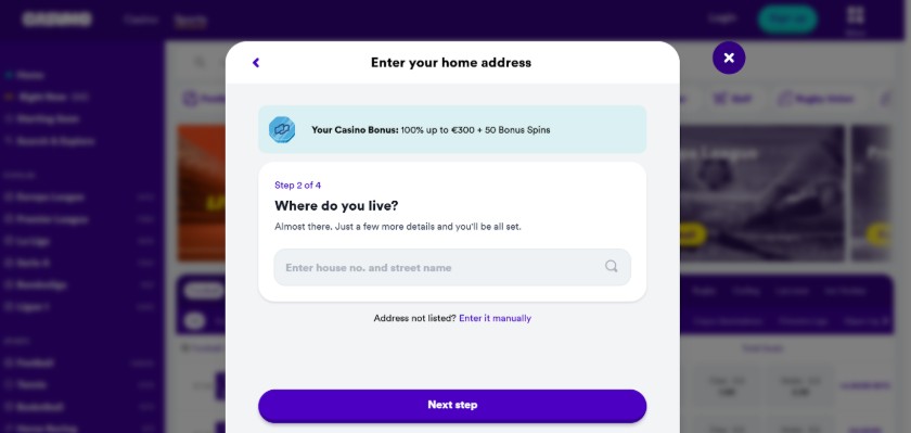 Casumo Ireland Registration Step4