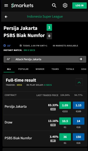 Smarkets Betting Inplay Ireland