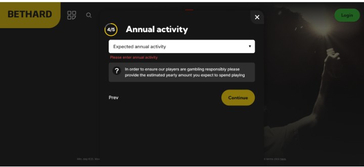 Bethard Bookmaker Ireland Registration Step4