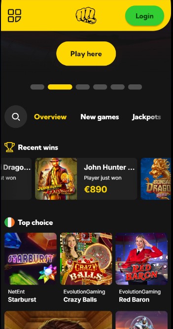 Bethard Ireland Casino Homepage