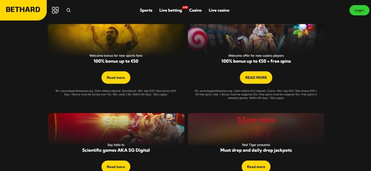 Bethard Ireland Sportsbook Promotions pc