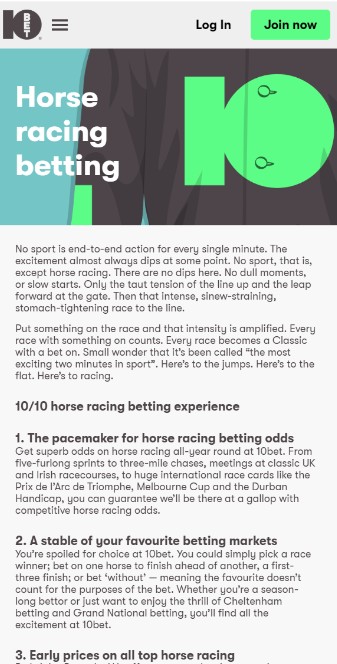 10bet Ireland Betting Horse Racing