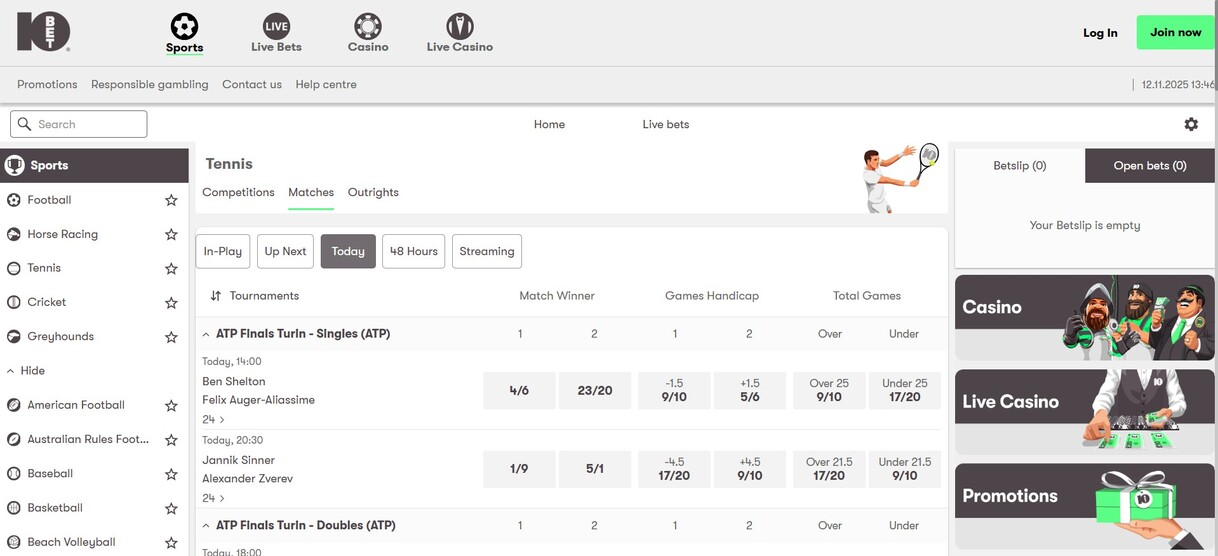 10bet Ireland Tennis pc