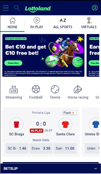 Lottoland Sportsbook Ireland Homepage