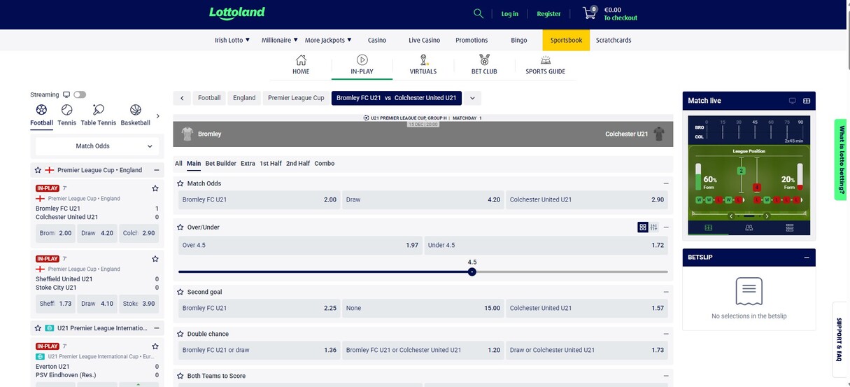 Lottoland Sportsbook Ireland Live Betting pc