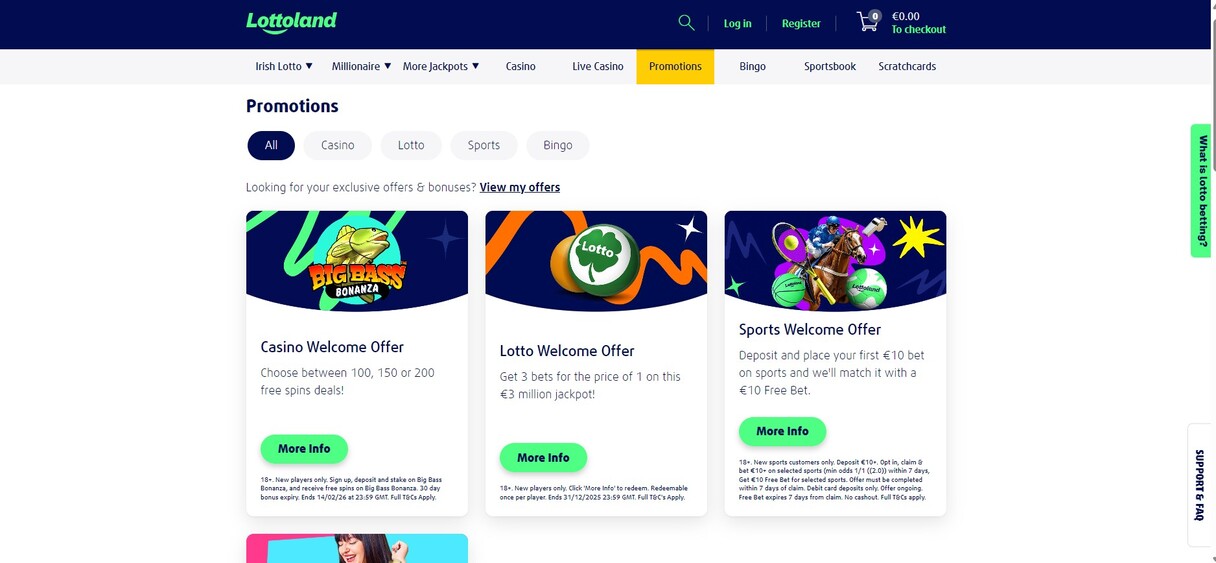 Lottoland Sportsbook Ireland Promotions pc