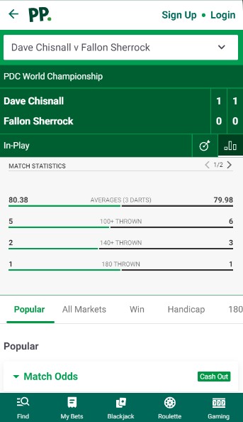 PaddyPower In play betting Sports Ireland