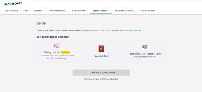 PaddyPower Ireland Registration Step5