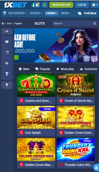 1xBet Ireland Casino Homepage