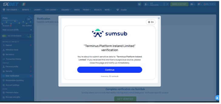 1xBet Ireland Registration Step4