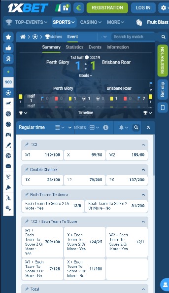 1xBet Ireland Sportsbook Live Betting