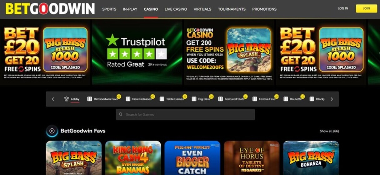 Betgoodwin Ireland Homepage Casino pc