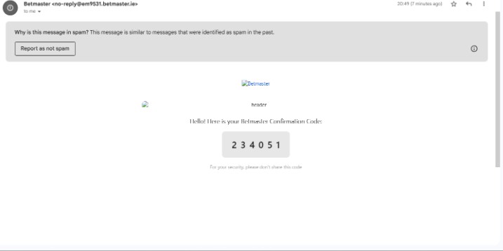 Betmaster Ireland Registration Step3