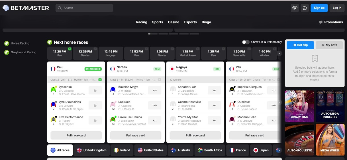 Betmaster Ireland Sportsbook Homepage pc