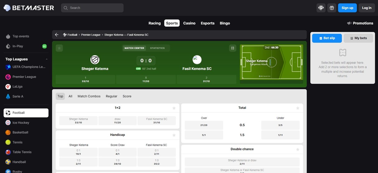 Betmaster Ireland Sportsbook Live betting pc