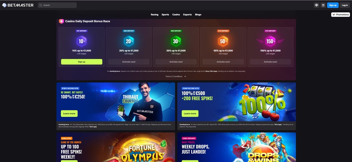 Betmaster Ireland Sportsbook Promotions pc