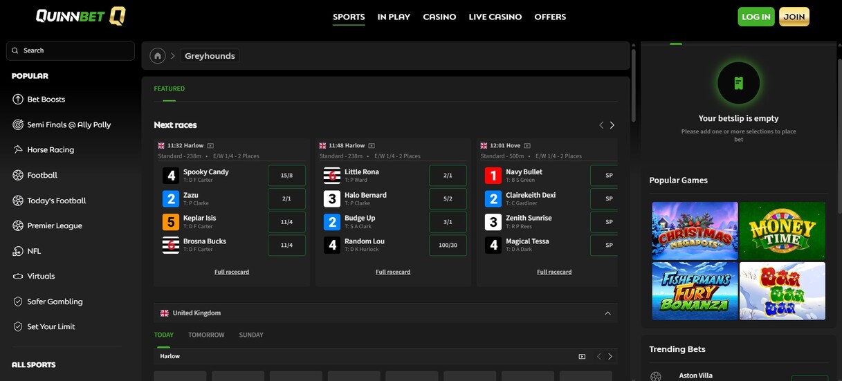 Quinnbet Ireland Greyhound betting pc