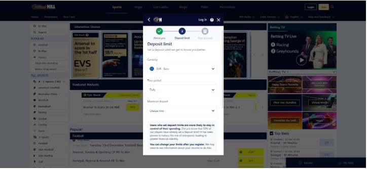 William Hill Ireland Registration Step3
