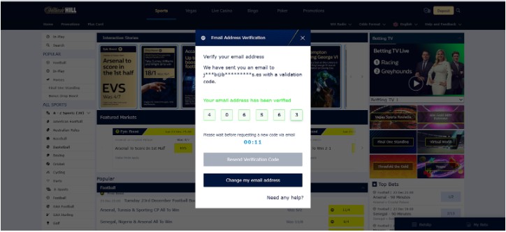 William Hill Ireland Registration Step5