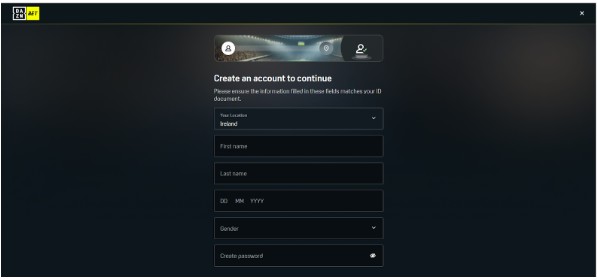 DAZNBet Ireland Registration Step3