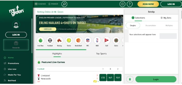 Mr green Ireland Registration Step1
